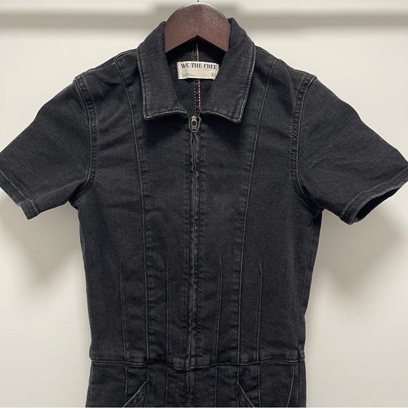 Free People We The Free Jayde Flare Jumpsuit, Black Mamba, X-Small - Picture 2 of 15